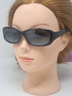 Maui Jim Sunglasses Punchbowl MJ219-03 Black Gray Mirror Polarized Italy 54-19